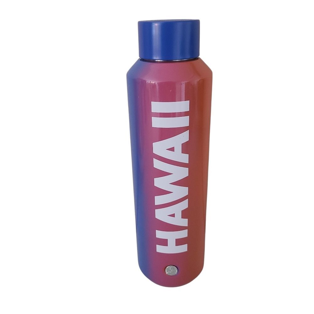 starbucks hawaii collection gradient sunset water bottle 20 ounce pink and blue